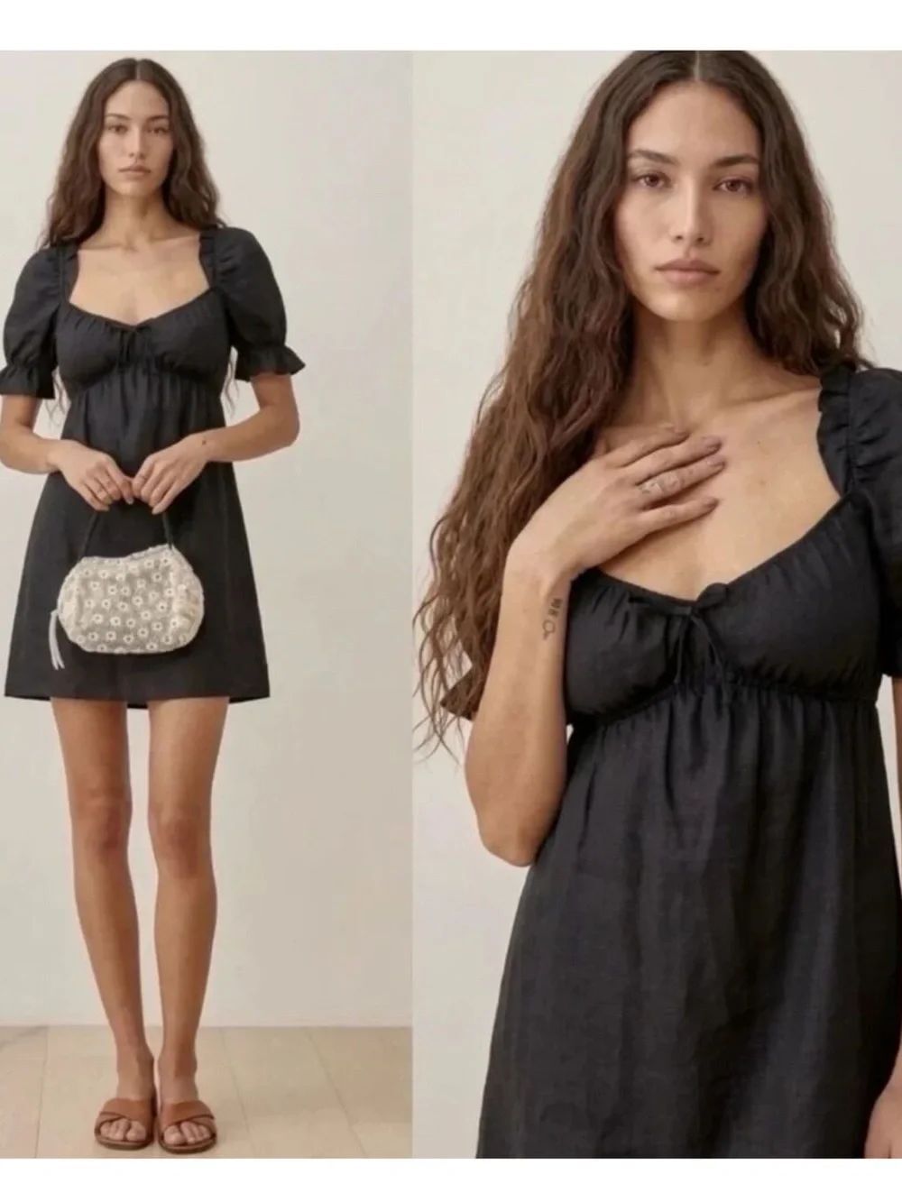 Reformation Channa Mini Black Dress size S